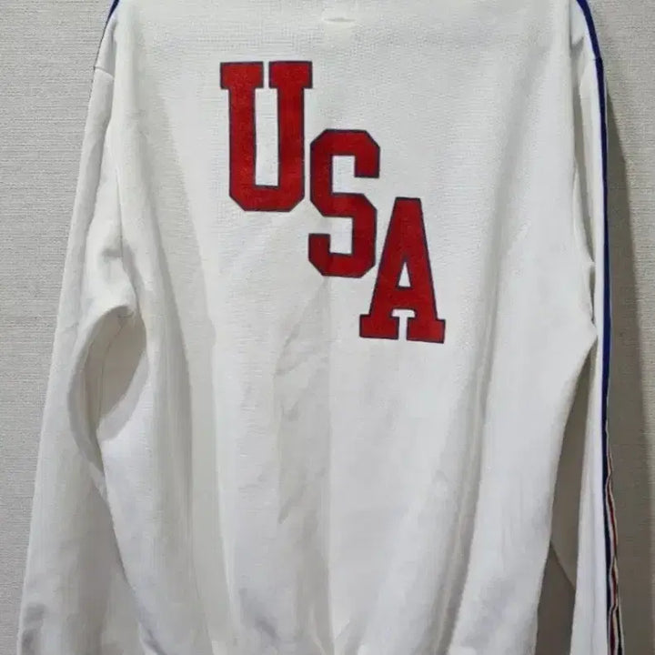 [BUNJANG] Adidas USA White Track Top Jacket / 아디다스 희귀 성조기 미국 USA 화이트 트랙탑 져지집업 100/L