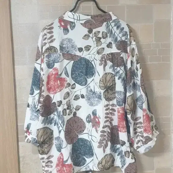 [BUNJANG] Floral Leaf Blouse / 여성 플라워나뭇잎남방(새옷)