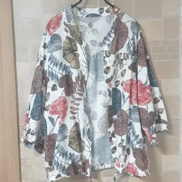 [BUNJANG] Floral Leaf Blouse / 여성 플라워나뭇잎남방(새옷)