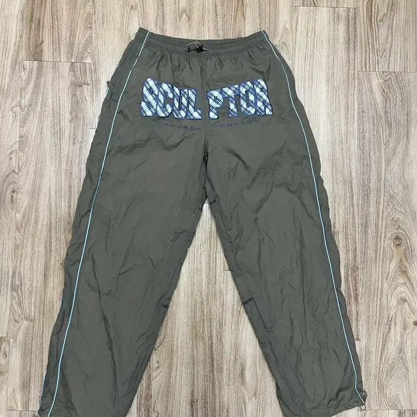 [BUNJANG] Sculptor Check Varsity Track Pants Khaki XL / 스컬프터 체크 바시티 트랙팬츠 XL