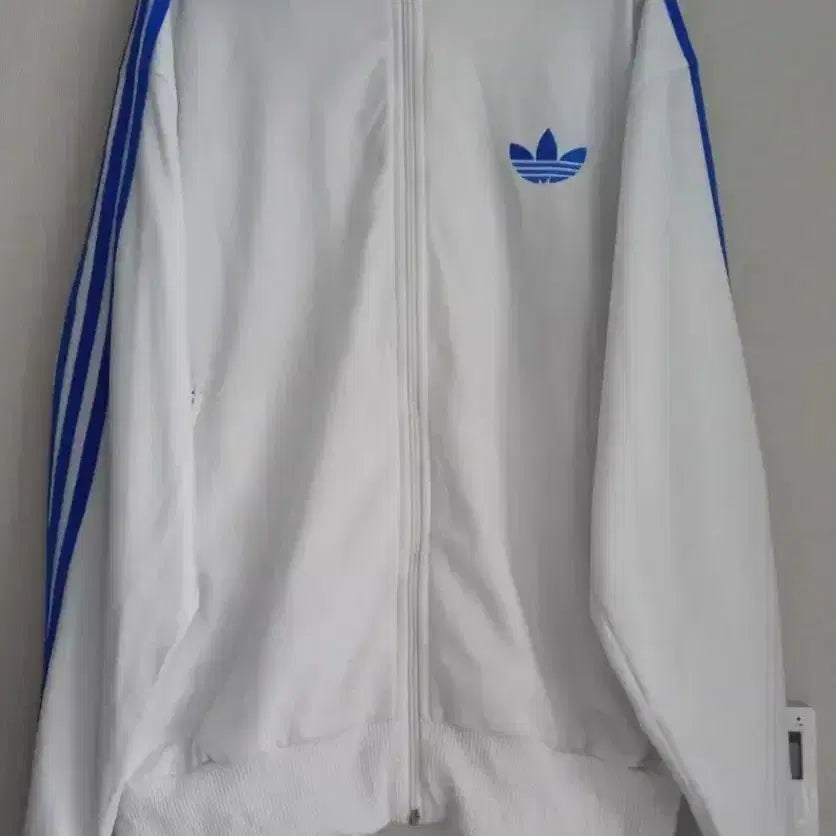 [BUNJANG] Adidas Firebird White Blue Track Top Jacket XL / 아디다스 파이어버드 흰파 화이트 블루 트랙탑 저지 져지집업  110/XL