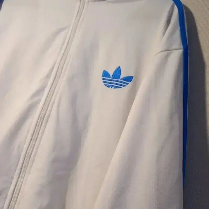 [BUNJANG] Adidas Firebird White Blue Track Top Jacket XL / 아디다스 파이어버드 흰파 화이트 블루 트랙탑 저지 져지집업  110/XL