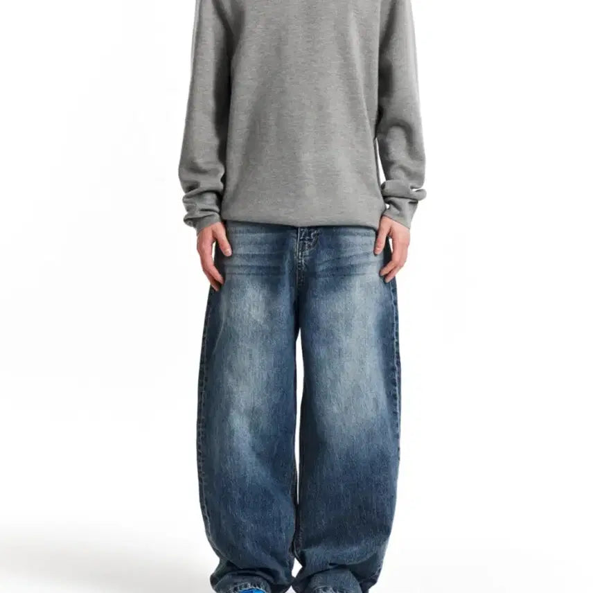 [BUNJANG] Gicheol Washing Wide Denim Pants / 기철 워싱 와이드 데님 팬츠