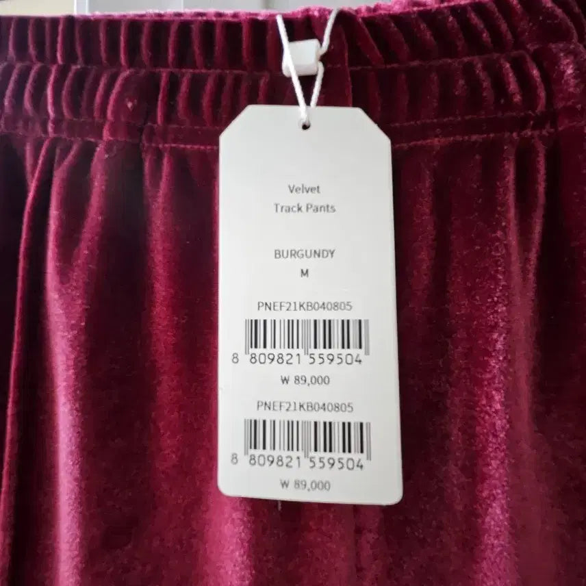 [BUNJANG] NERDY Velvet Track Pants M Burgundy / 새상품)널디벨벳팬츠M버건디트랙바지트레이닝너디NERDY판매
