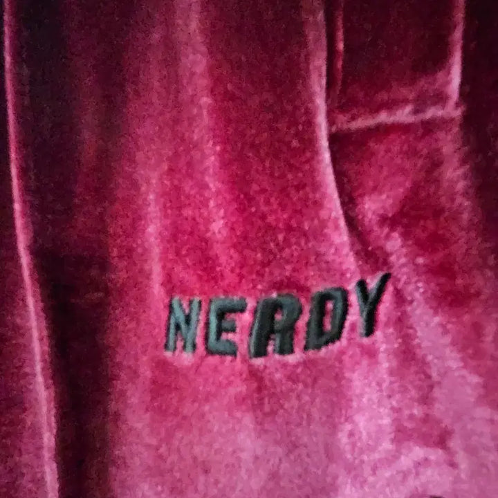 [BUNJANG] NERDY Velvet Track Pants M Burgundy / 새상품)널디벨벳팬츠M버건디트랙바지트레이닝너디NERDY판매
