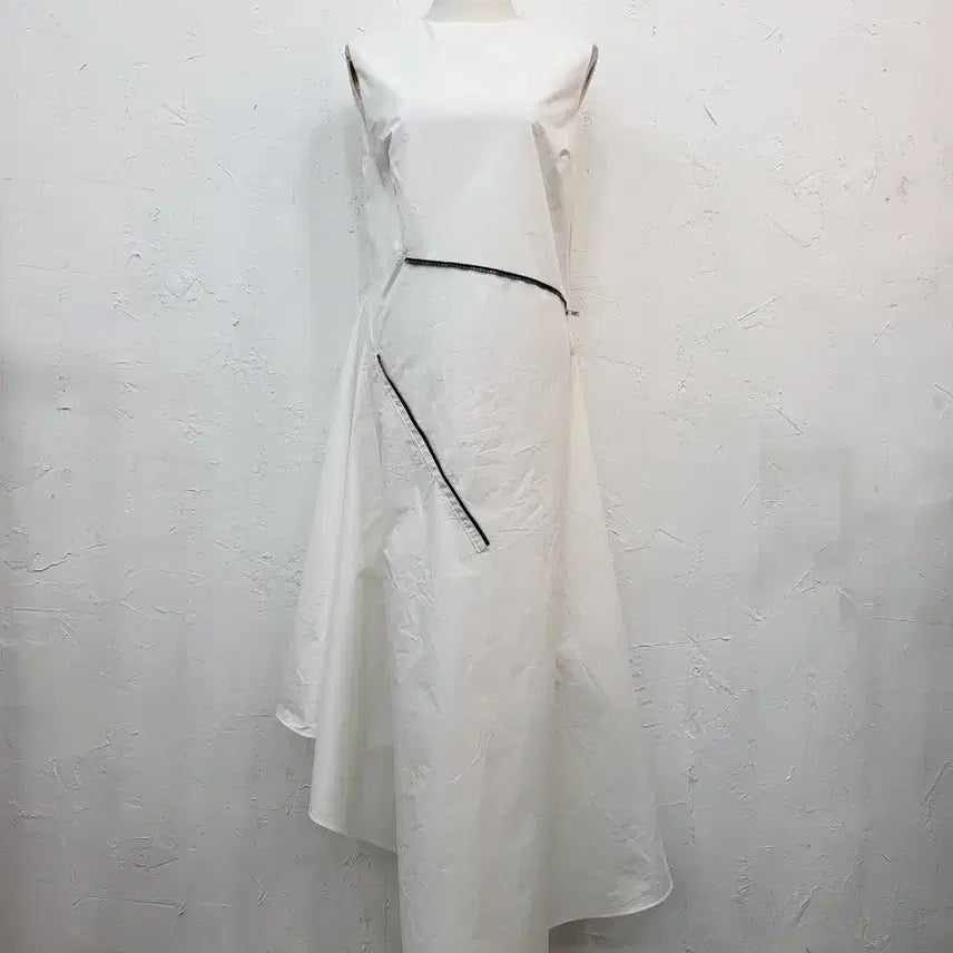 [BUNJANG] White Asymmetrical Long Dress S Size / 화이트 언발 스타일 원피스S
