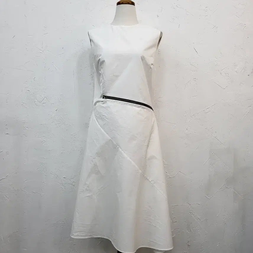 [BUNJANG] White Asymmetrical Long Dress S Size / 화이트 언발 스타일 원피스S