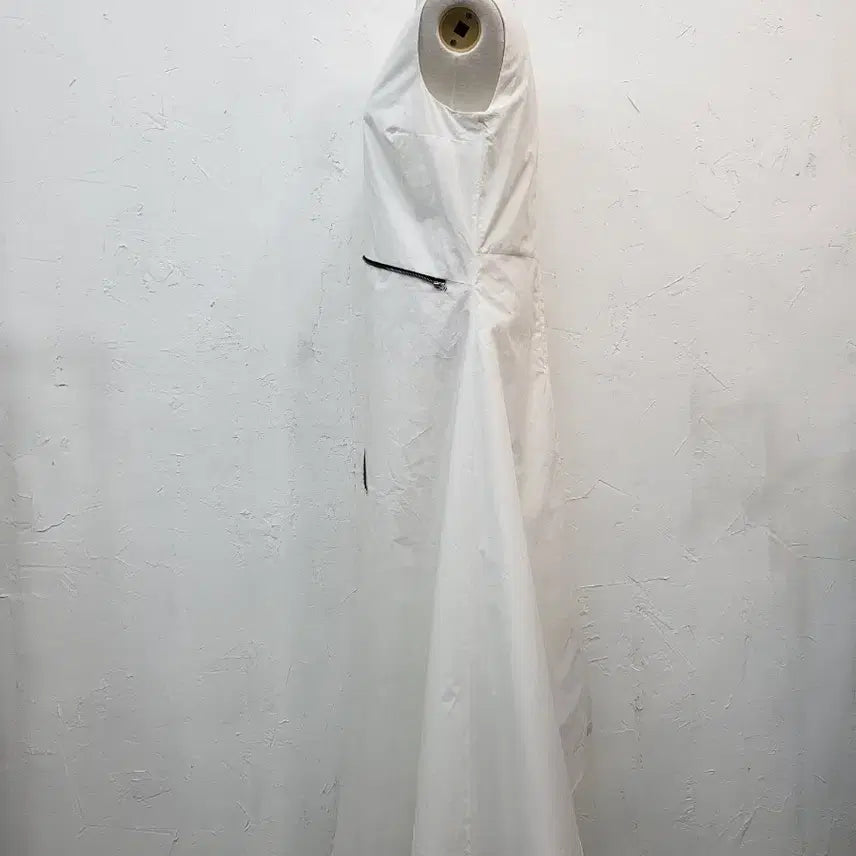 [BUNJANG] White Asymmetrical Long Dress S Size / 화이트 언발 스타일 원피스S