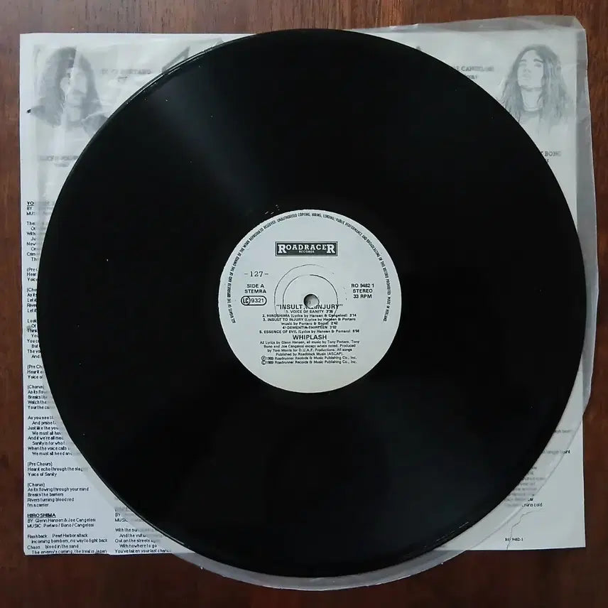 [BUNJANG] WHIPLASH LP / 밴드 WHIPLASH 준판 준라이센스 LP
