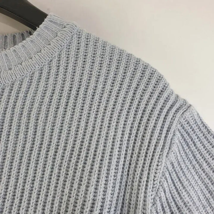 [BUNJANG] Vintage Blue Cropped Knit Top / 여성FREE 빈티지블루 반소매 크롭 니트 M5740