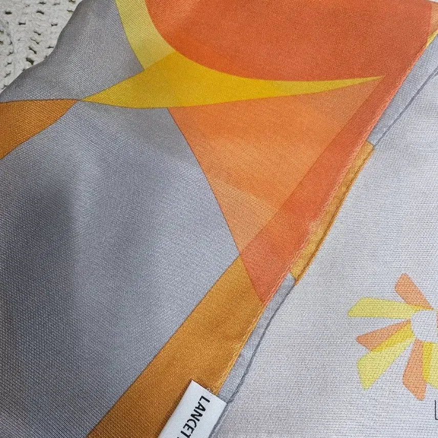 [BUNJANG] Lancetti Silk Scarf (Orange/Gray) / 란체티 실크 스카프 오렌지/회색