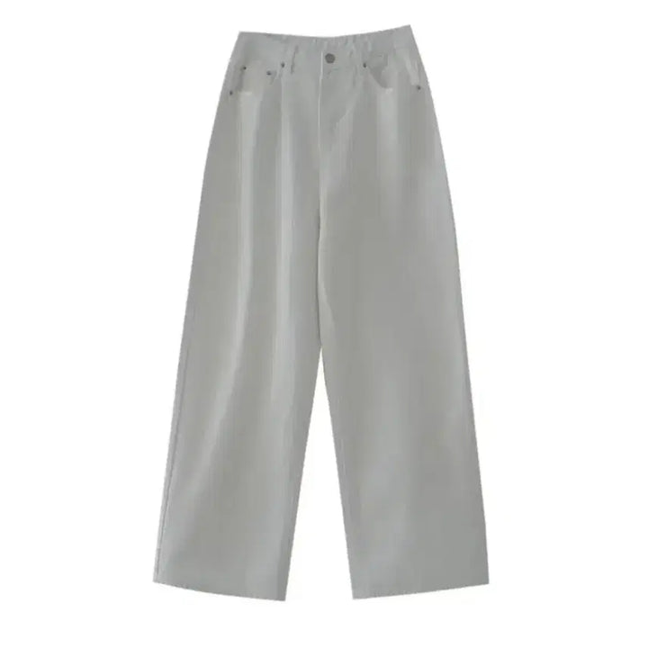 [BUNJANG] Ablly Morefit Semi-Wide White Pants / 가격내림) 에이블리 모어핏 세미와이드 화이트 팬츠
