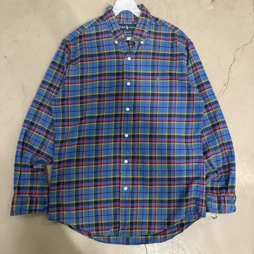 [SOLD OUT] 만원샵 폴로 포니 체크 셔츠 블루 M