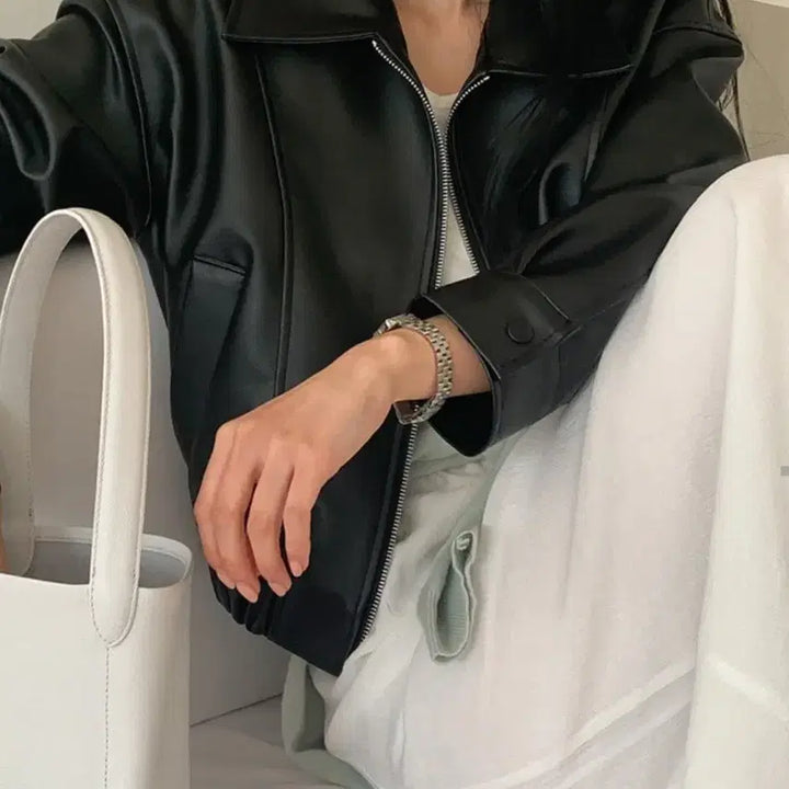 [BUNJANG] Benito Leather Blouson Jacket / 바로 배송 가능) 베니토 레더 블루종 가죽 자켓