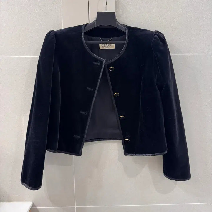 [BUNJANG] Vintage Velvet Cropped Jacket / 빈티지 벨벳 크롭 자켓