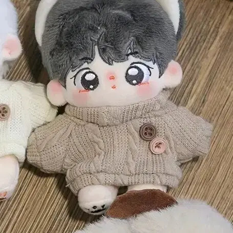[SOLD OUT] 10cm 솜인형옷 니트 스웨터 모카