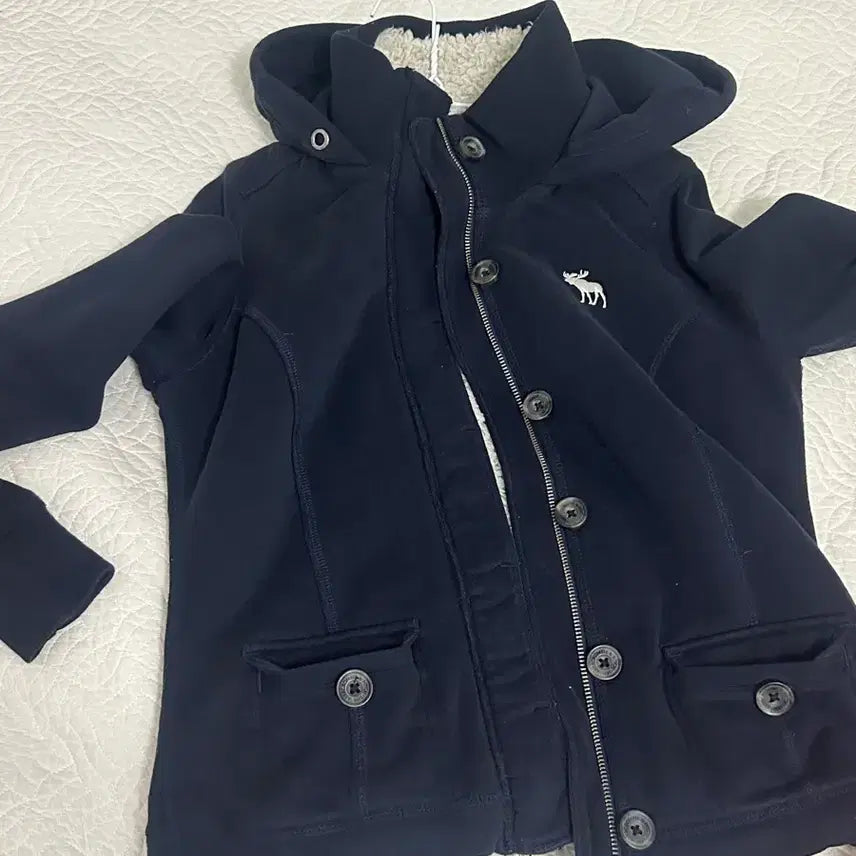 [BUNJANG] Abercrombie Navy Hooded Zip-up Jacket / 대대장템) 아베크롬비 네이비 후드집업