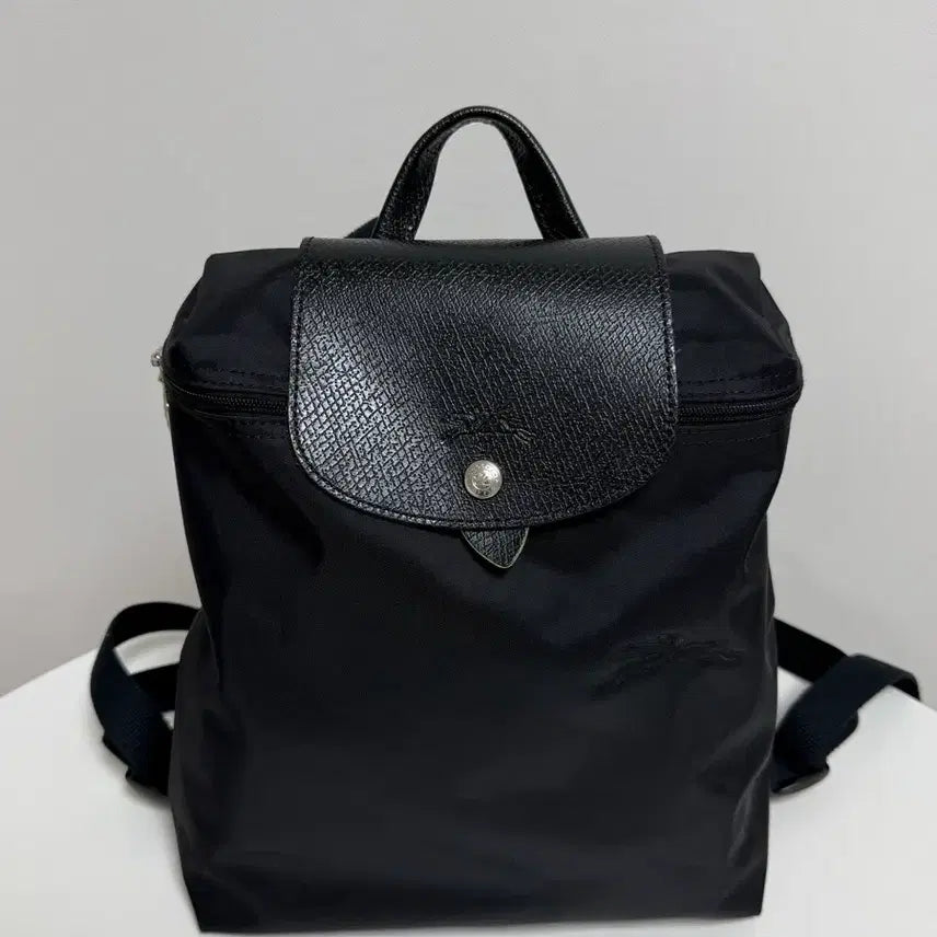 [BUNJANG] Longchamp Le Pliage Green Backpack M Black / 롱샴 르 플리아쥬 그린 M 백팩 블랙