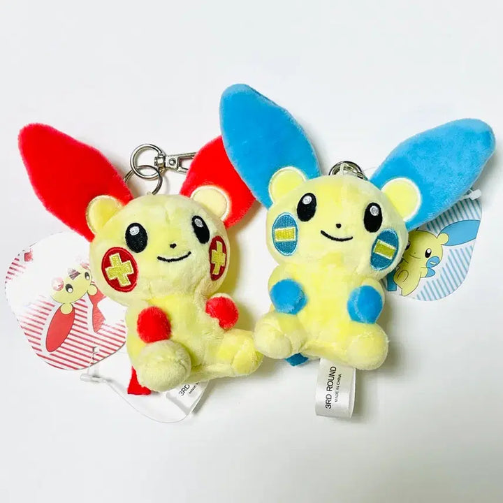 [BUNJANG] Official Pokémon Minun Plush Doll Keychain Set / 정품) 세트_ 포켓몬스터  마이농 플러시  인형 키링