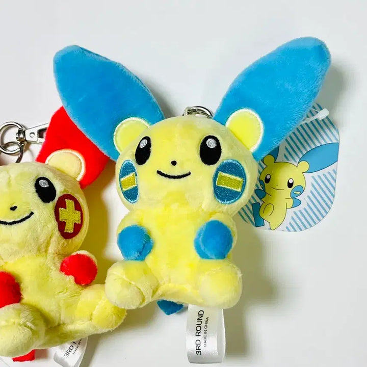 [BUNJANG] Official Pokémon Minun Plush Doll Keychain Set / 정품) 세트_ 포켓몬스터  마이농 플러시  인형 키링