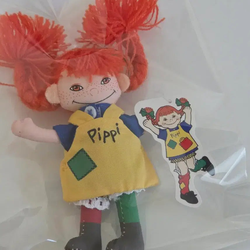 [BUNJANG] Pippi Longstocking Doll Keychain - New &amp; Rare / [새상품] 말괄량이 삐삐 인형 키링 빈티지 인형 소품샵