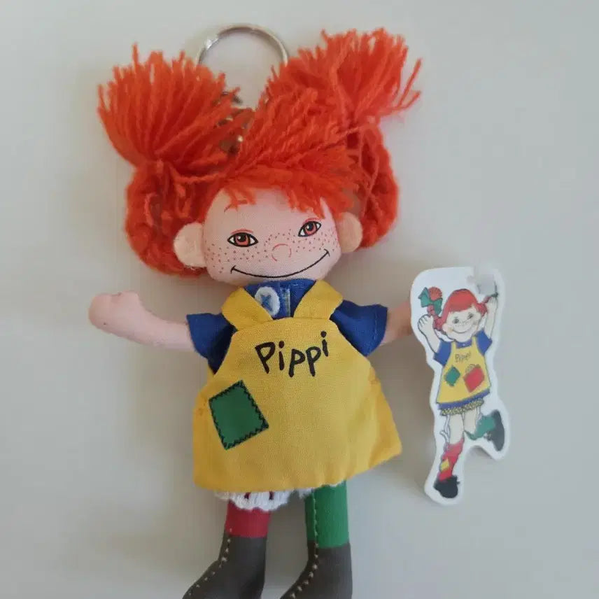 [BUNJANG] Pippi Longstocking Doll Keychain - New &amp; Rare / [새상품] 말괄량이 삐삐 인형 키링 빈티지 인형 소품샵