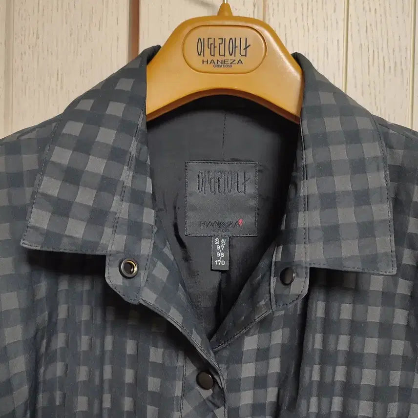 [BUNJANG] HANEZA Italian Check Long Jacket / HANEZA 이따리아나 체크 롱 자켓