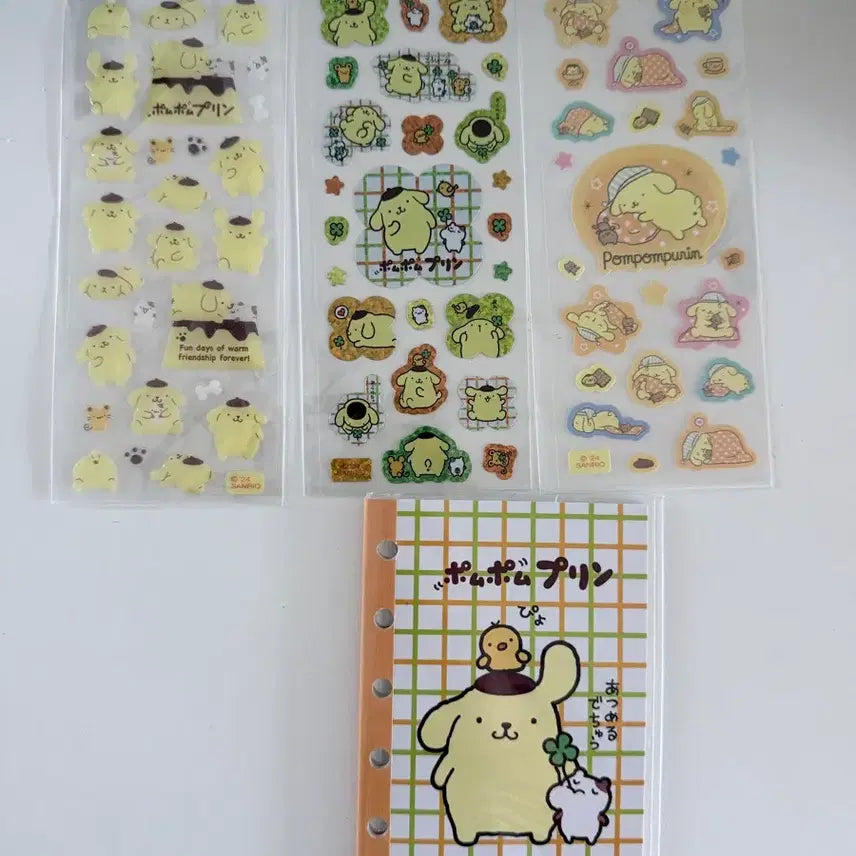 [BUNJANG] Sanrio Pompompurin Sticker Book and Sticker Set / 산리오 폼폼푸린 스티커북+스티커 3개 세트