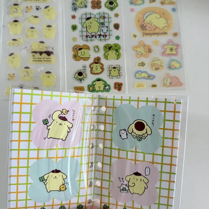 [BUNJANG] Sanrio Pompompurin Sticker Book and Sticker Set / 산리오 폼폼푸린 스티커북+스티커 3개 세트