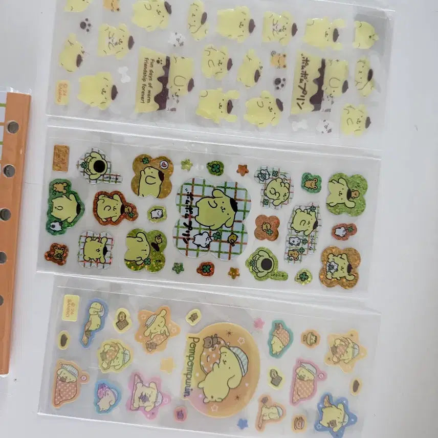 [BUNJANG] Sanrio Pompompurin Sticker Book and Sticker Set / 산리오 폼폼푸린 스티커북+스티커 3개 세트