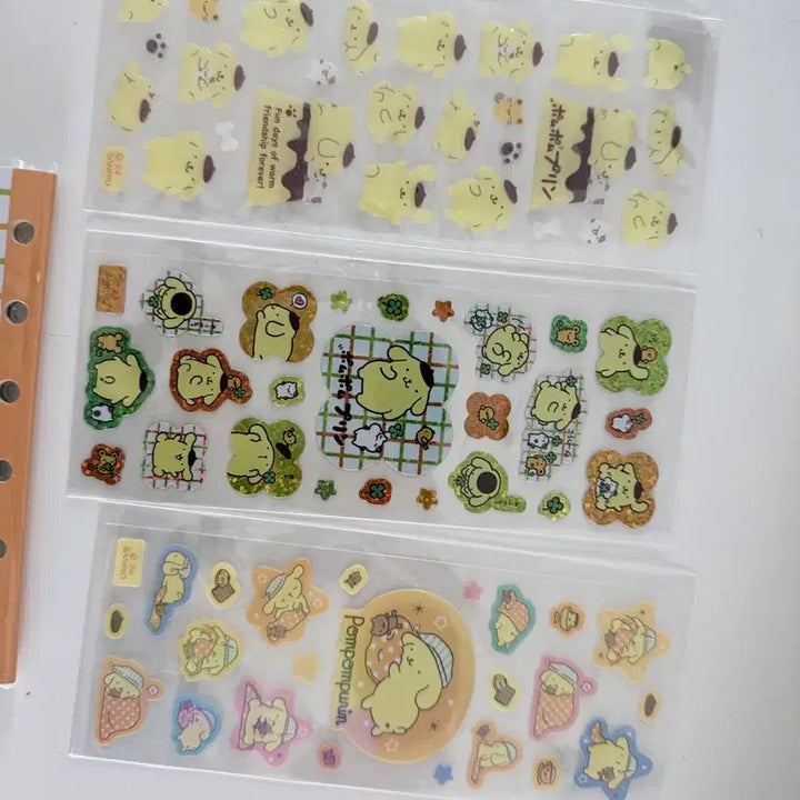 [BUNJANG] Sanrio Pompompurin Sticker Book and Sticker Set / 산리오 폼폼푸린 스티커북+스티커 3개 세트