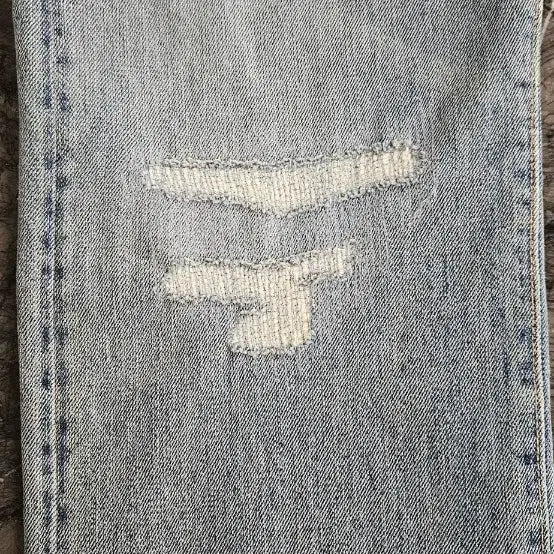 [SOLD OUT] RRL 로우스트레이트 셀비지 데님 데미지 디테일 워싱진