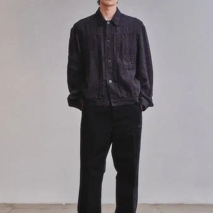 [SOLD OUT] 새제품/XL 26SS 아트이프액츠 린넨 트러커 자켓 블랙 리넨