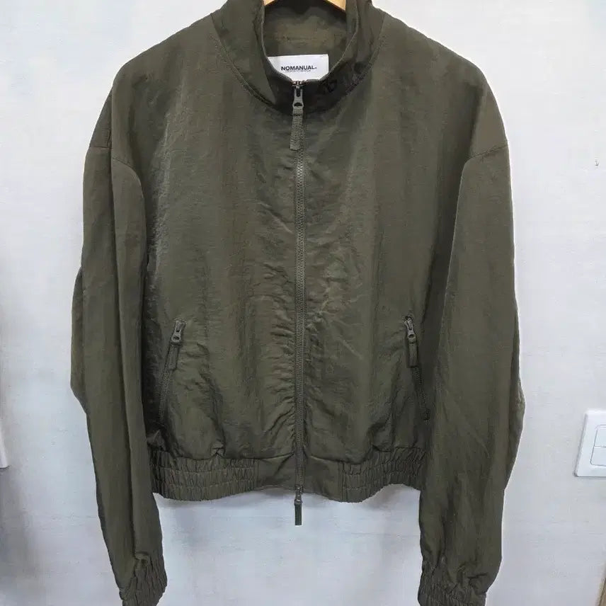 [BUNJANG] Nomaterial Nylon Blouson Jacket Deep Khaki L / 노매뉴얼 나일론 블루종 자켓 딥카키 L
