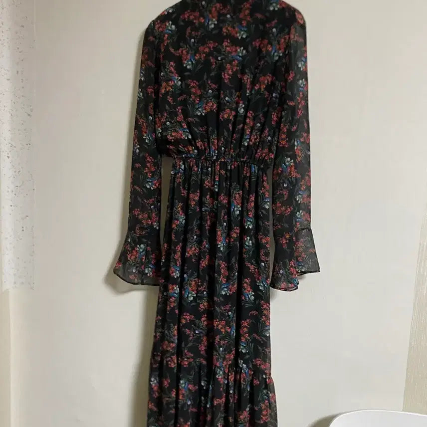 [BUNJANG] Black Ribbon Tie Long Dress / 블랙 리본타이 롱원피스 66