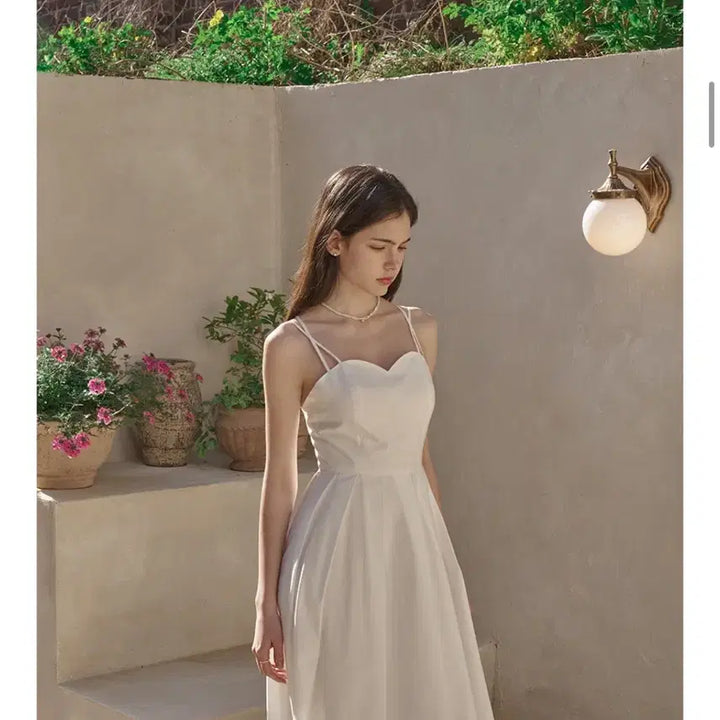 [SOLD OUT] 화이트 뷔스티에 롱 원피스
