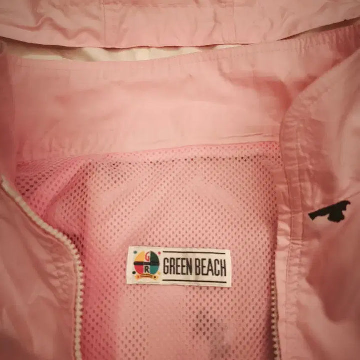 [BUNJANG] Pink Dog Pattern Hooded Windbreaker Jacket / 핑크색 강아지 패턴 후드 바람막이 점퍼