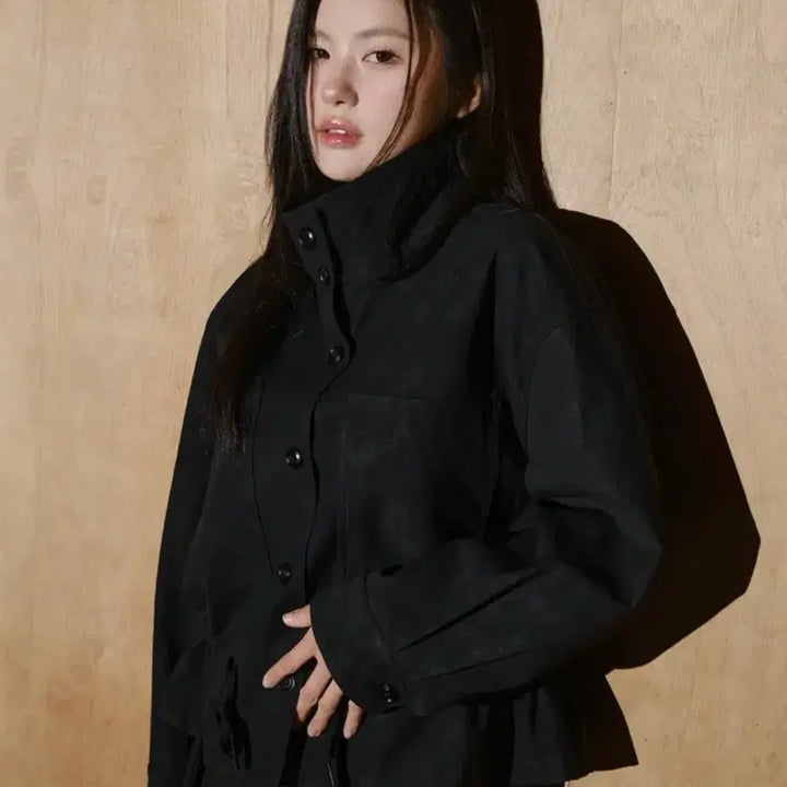 [BUNJANG] HeleneParis Suede String Button Jacket (Black) / (택O) 헬레네파리스 스웨이드 스트링 버튼 재킷 (블랙)