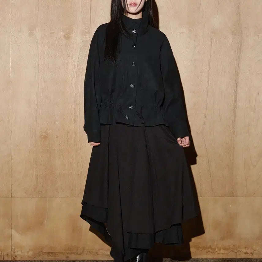 [BUNJANG] HeleneParis Suede String Button Jacket (Black) / (택O) 헬레네파리스 스웨이드 스트링 버튼 재킷 (블랙)