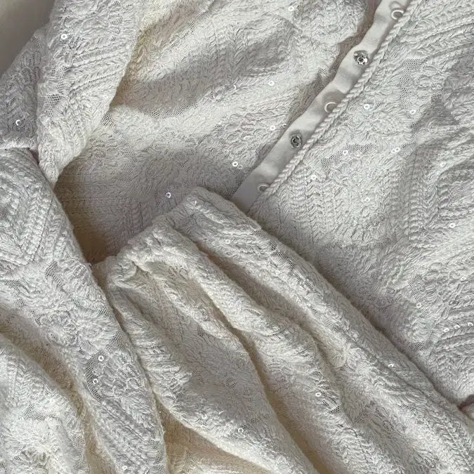 [BUNJANG] Maje Ecru Sequin Blouse / 마쥬 maje 에크루 스팽글 블라우스