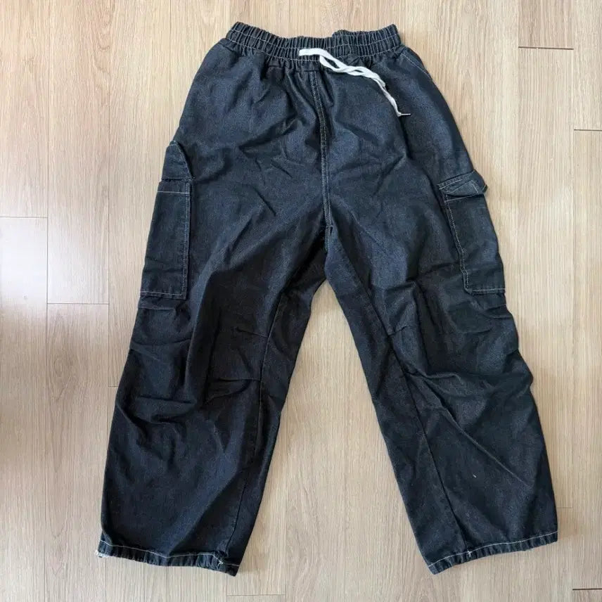 [BUNJANG] Black Denim Cargo Wide Pants / 블랙 데님 카고 와이드 팬츠팝니다