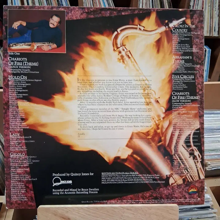[BUNJANG] Ernie Watts Chariots of Fire LP Vinyl Record / 재즈 색소폰 어니 와츠 Chariots of Fire LP 음반