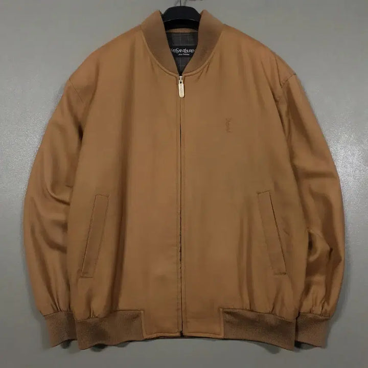 [BUNJANG] Saint Laurent Brown Wool Oversized Blouson Bomber Jacket / 100 (L) 입생로랑 YSL 오버핏 브라운 울 블루종 봄버 자켓 카멜
