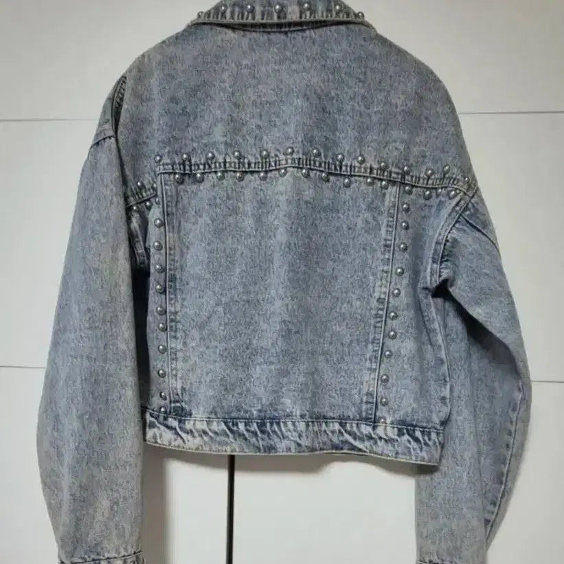 [BUNJANG] Studded Denim Crop Jacket / (새상품)스터드 데님 크롭 자켓 55~66