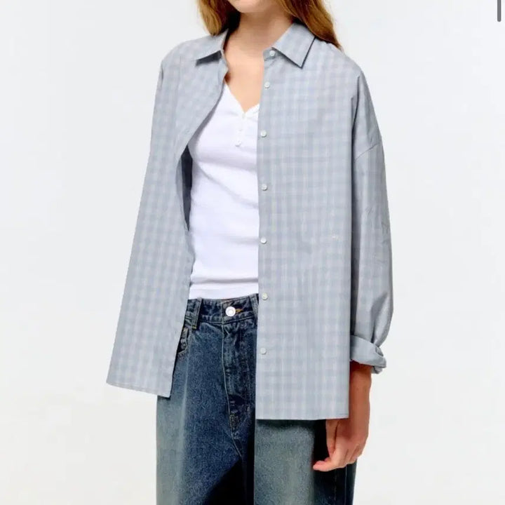 [BUNJANG] Deound Check Oversized Shirts Light Blue / (새)드파운드 셔츠 check oversized shirts 라이트블루