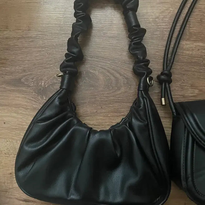 [BUNJANG] Black Shoulder Bag Set / 블랙 가방 숄더백 2종