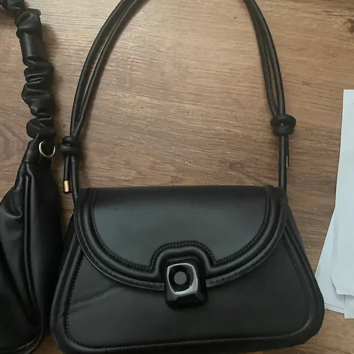 [BUNJANG] Black Shoulder Bag Set / 블랙 가방 숄더백 2종