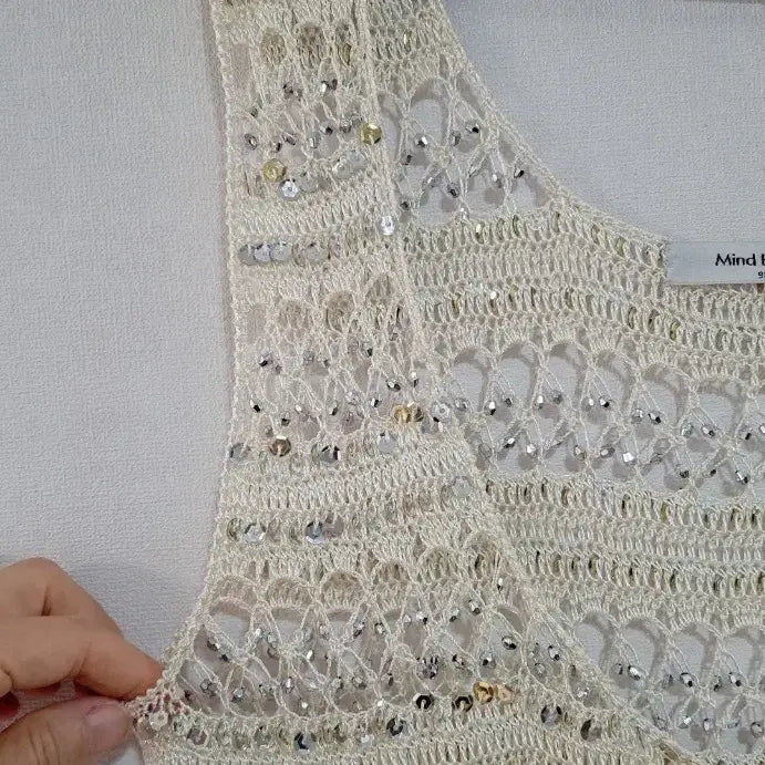 [BUNJANG] Amani Design Crochet Knit Vest / 여 55.66.Amani Design 크로셰 뜨개 조끼