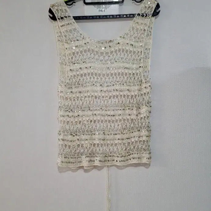 [BUNJANG] Amani Design Crochet Knit Vest / 여 55.66.Amani Design 크로셰 뜨개 조끼