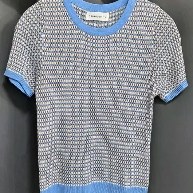 [BUNJANG] Studio White Short Sleeve Knit T-Shirt / 스튜디오화이트 반팔 니트 티셔츠